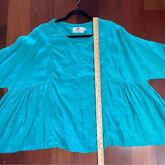 Fabulous! 100% Linen Top Blouse Coastal Lagenlook Minimalist Women's Sz L/XL B18 - Picture 5 of 8